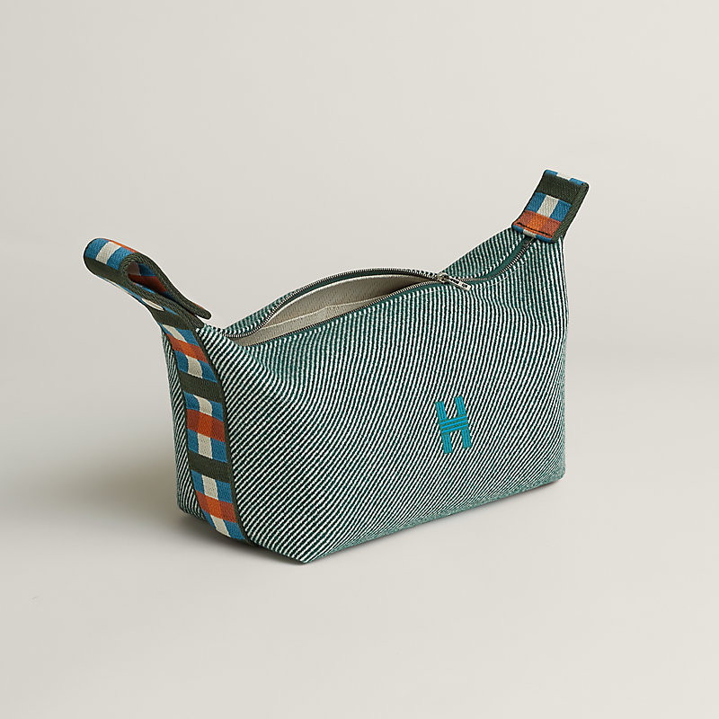 Nécessaire Bride-à-Brac au Carré, modelo pequeno - Verde | Hermès